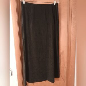 Tribal Skirt Midi Black Size 14 Ultra Suede Style Waist 17 In Flat 38 In Length